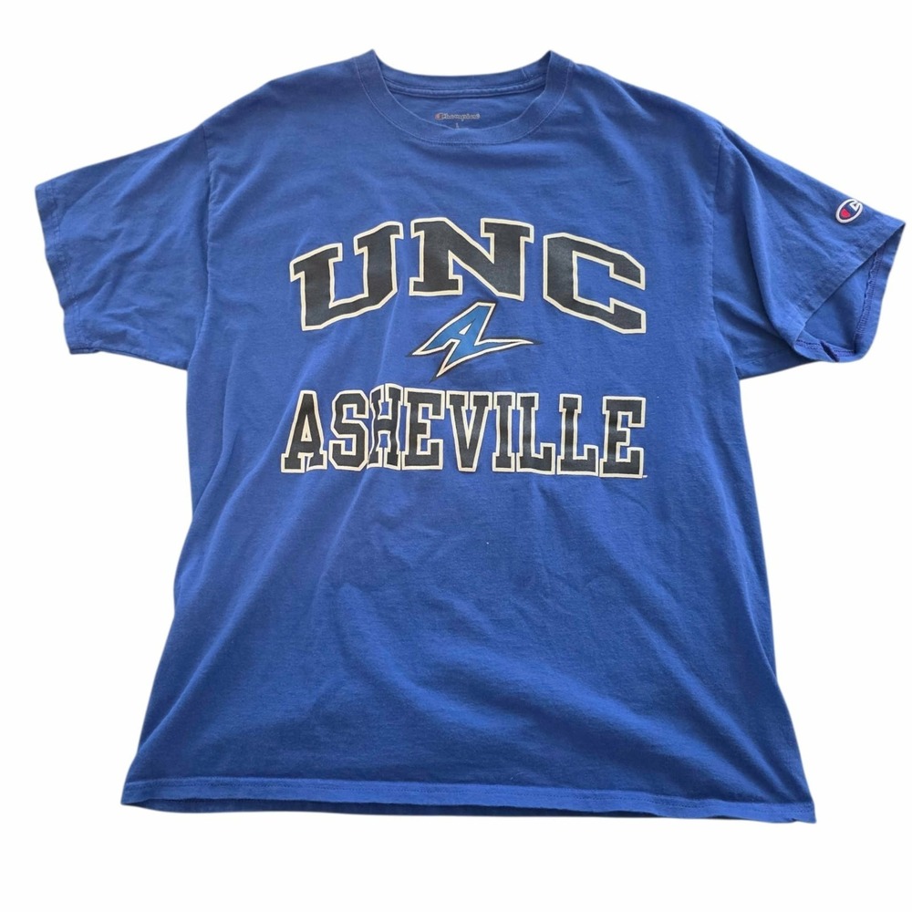 University Of North Carolina UNC Asheville T-Shirt Champion Bulldogs Blue Large